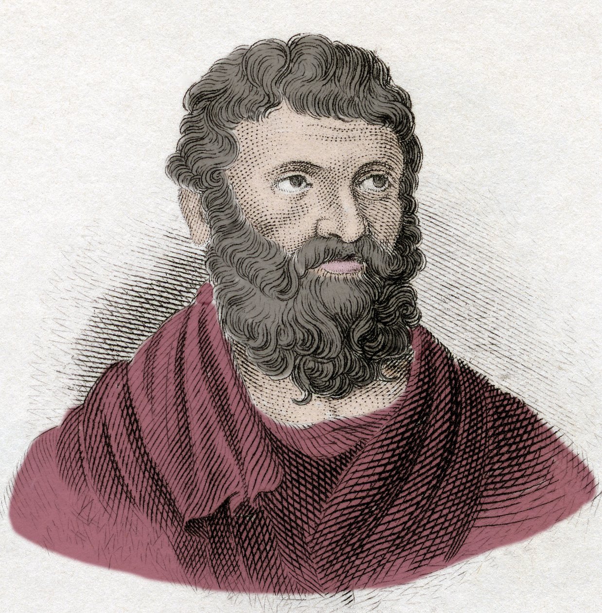 Retrato de Miltiades el Joven (540-489 a.C.), estratega ateniense y tirano del Quersoneso de Tracia. Grabado del siglo XIX. de Unknown artist