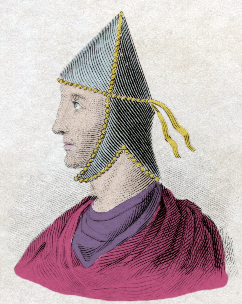 Retrato de Mitrídates VI Eupator llamado el Grande (132-63 a.C.), rey del Ponto. Grabado del siglo XIX de Unknown artist