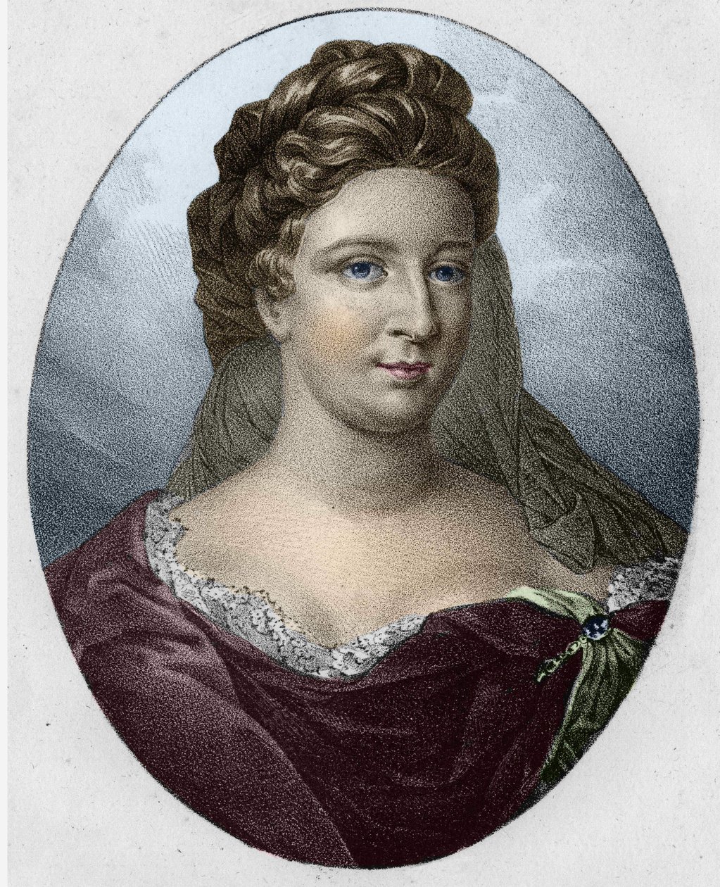 Retrato de la Sra. Antoinette Deshoulières (1634-1694) de Unknown artist