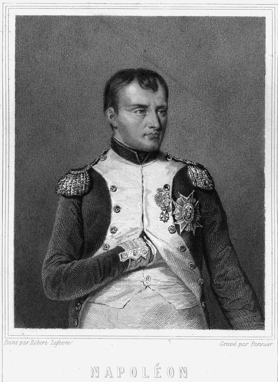 Retrato de Napoleón I (1769 - 1821), Emperador de los Franceses - en “Histoire des Français” de Lavallée, grabado de Unknown artist