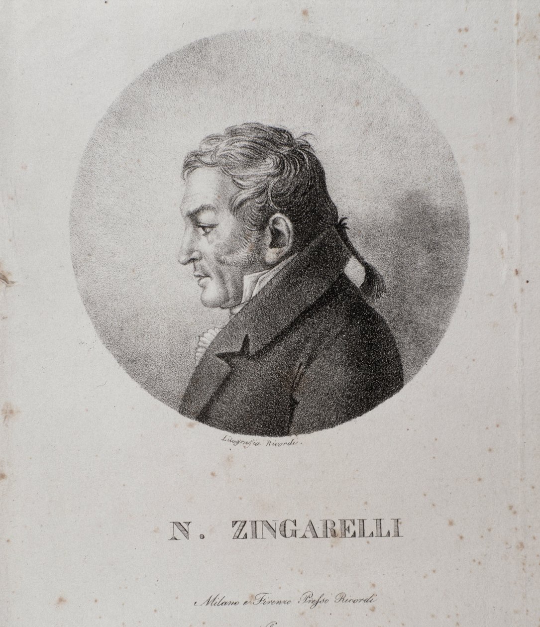 Retrato de Nicola Antonio Zingarelli (grabado) de Unknown artist