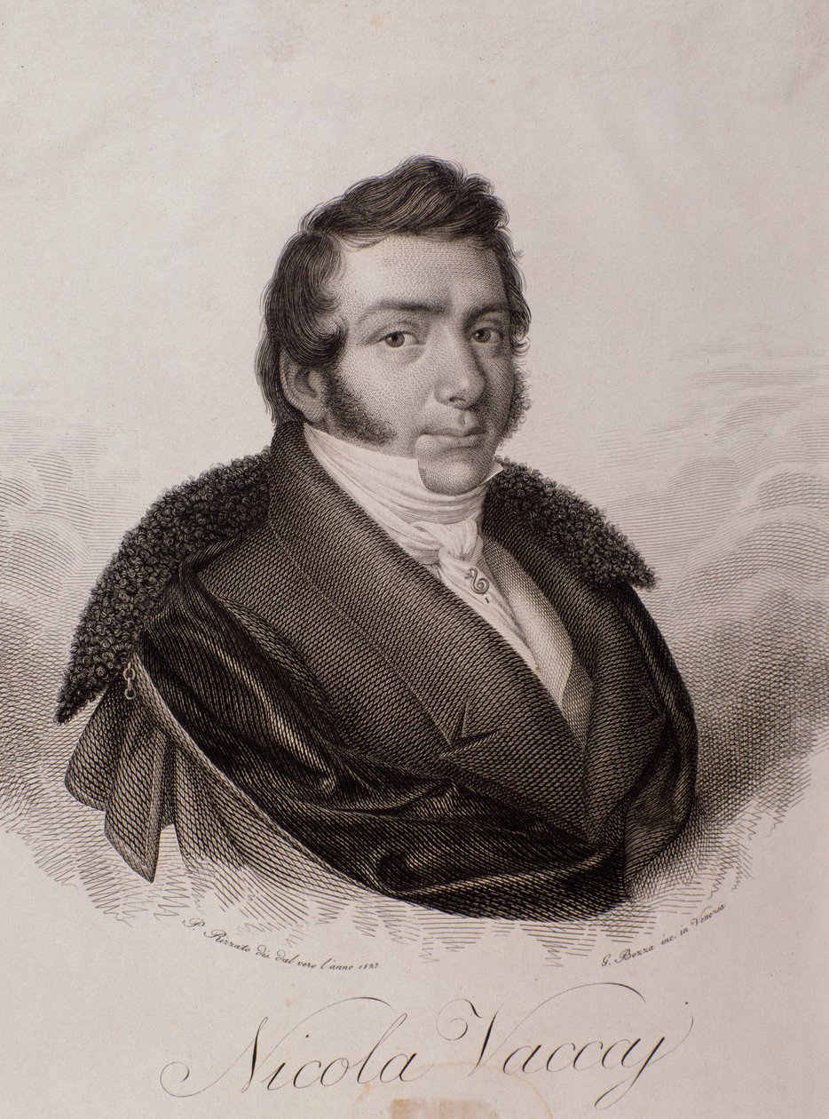 Retrato de Nicola Vaccai (grabado) de Unknown artist