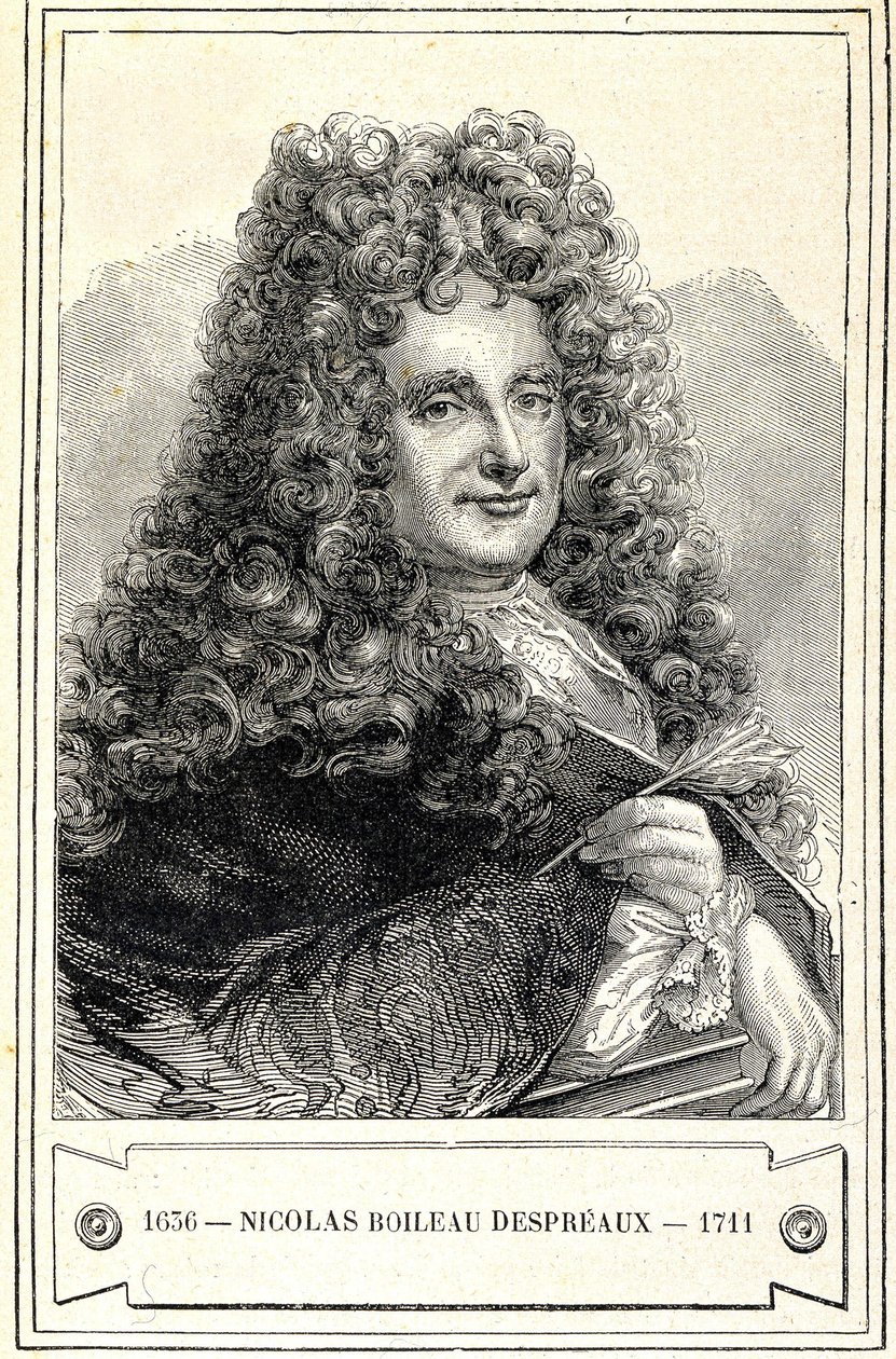 Retrato de Nicolás Boileau Despreaux (1636 - 1711), grabado del siglo XIX de Unknown artist