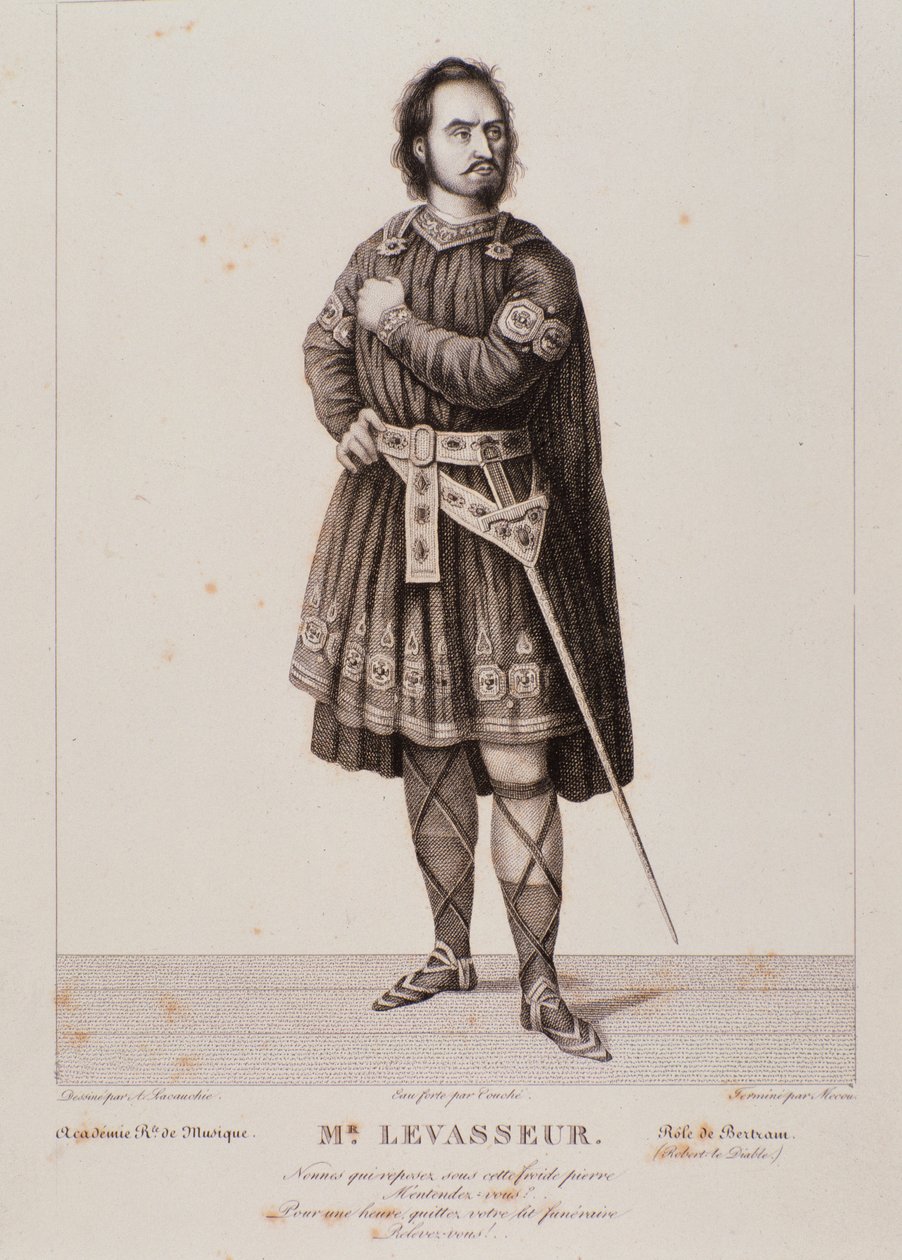 Retrato de Nicolas Prosper Levasseur como Bertram en la ópera Robert le diable (1831) de Unknown artist