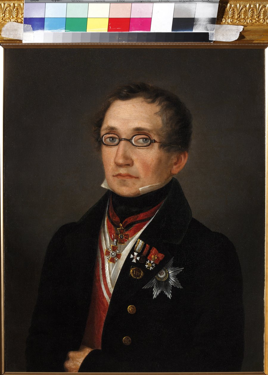 Retrato de Nikolai Fyodorovich Smirnoy (1790-1851), Anónimo. Óleo sobre lienzo, principios de la década de 1820, Museo Estatal de A.S. Pushkin, Moscú de Unknown artist