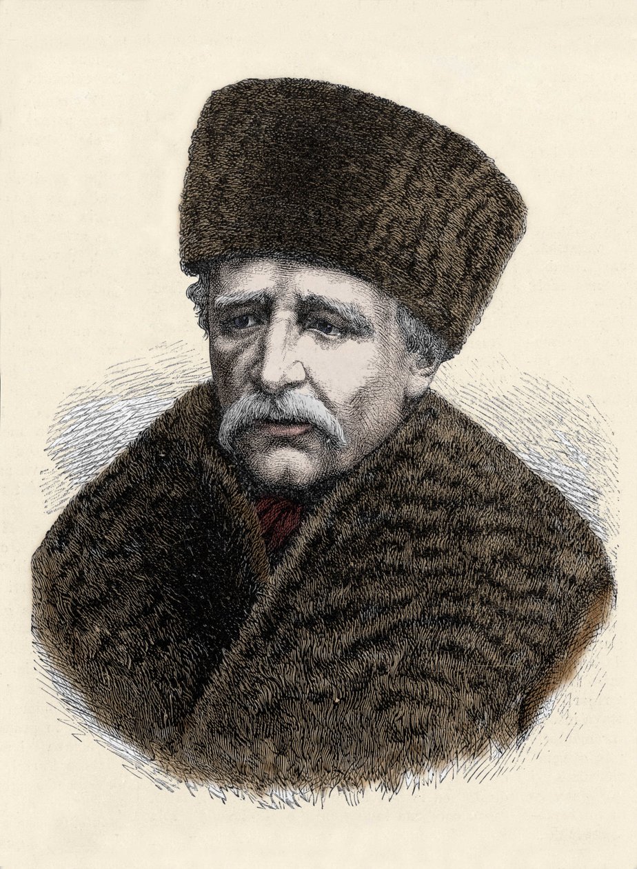 Retrato de Nils Adolf Erik (Eric) Barón Nordenskjold (Nordenskiold) (1832-1901), naturalista y explorador sueco. Grabado de finales del siglo XIX. de Unknown artist