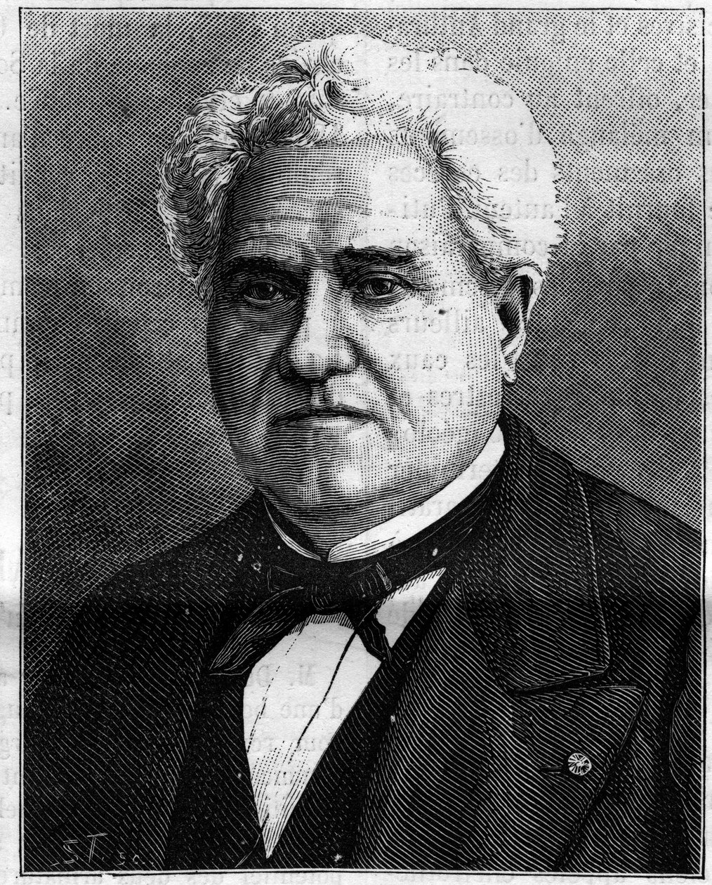 Retrato de Paul Gervais (1816-1879), zoólogo y paleontólogo francés. Grabado en "La Nature" de Unknown artist