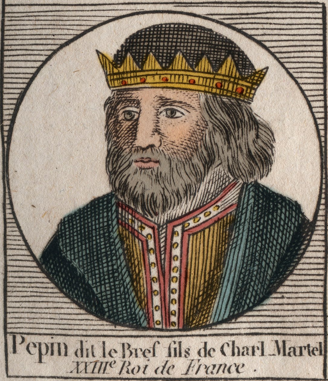 Retrato de Pepin III llamado Pepin el Breve (714-768) rey de Francia - Pepin III (714-768) (Pepin el Breve) Rey de los Francos - grabado de “Instruction sur l