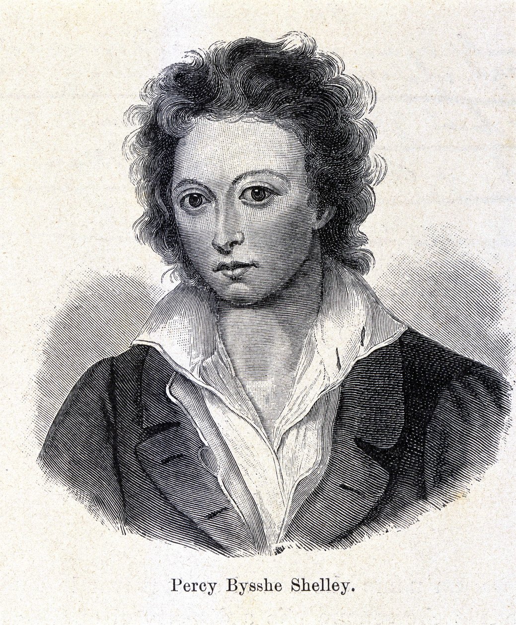 Retrato de Percy Bysshe Shelley, poeta británico (1792-1822) de Unknown artist