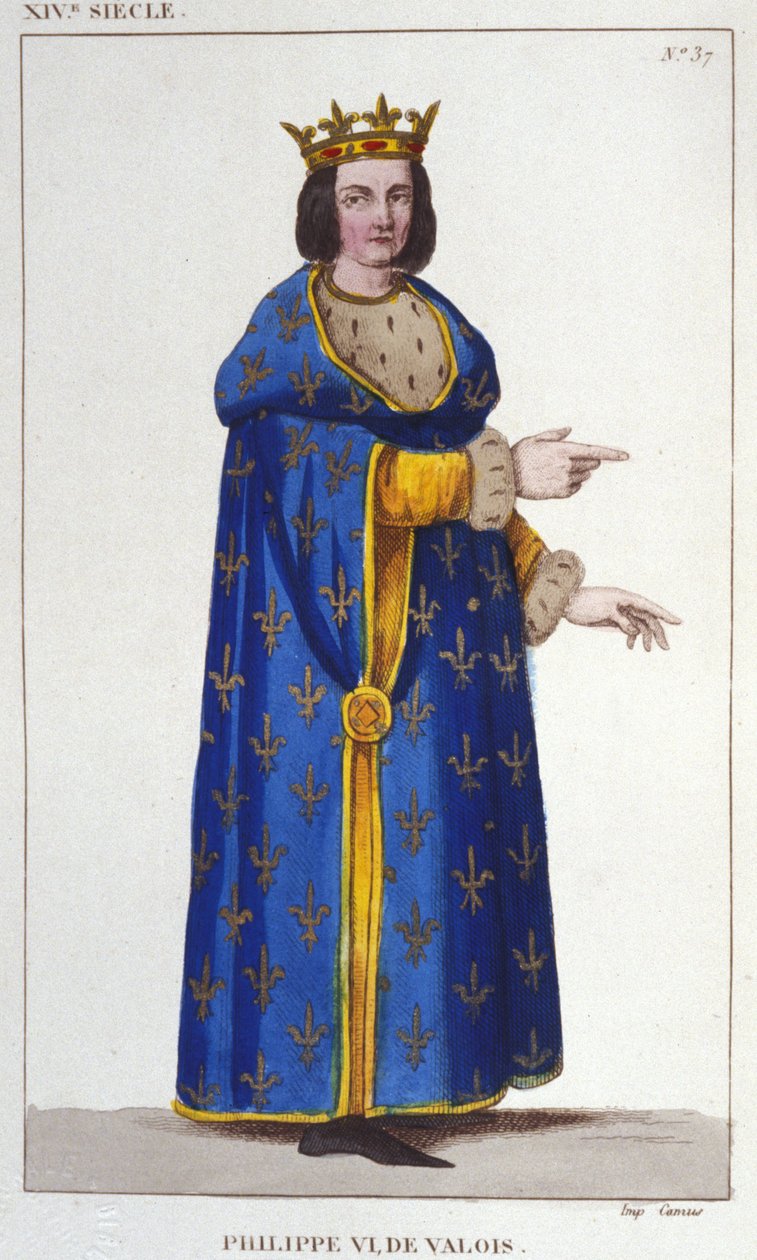 Retrato de Felipe VI de Valois (1293-1350) Rey de Francia. Grabado de 1830 de Unknown artist