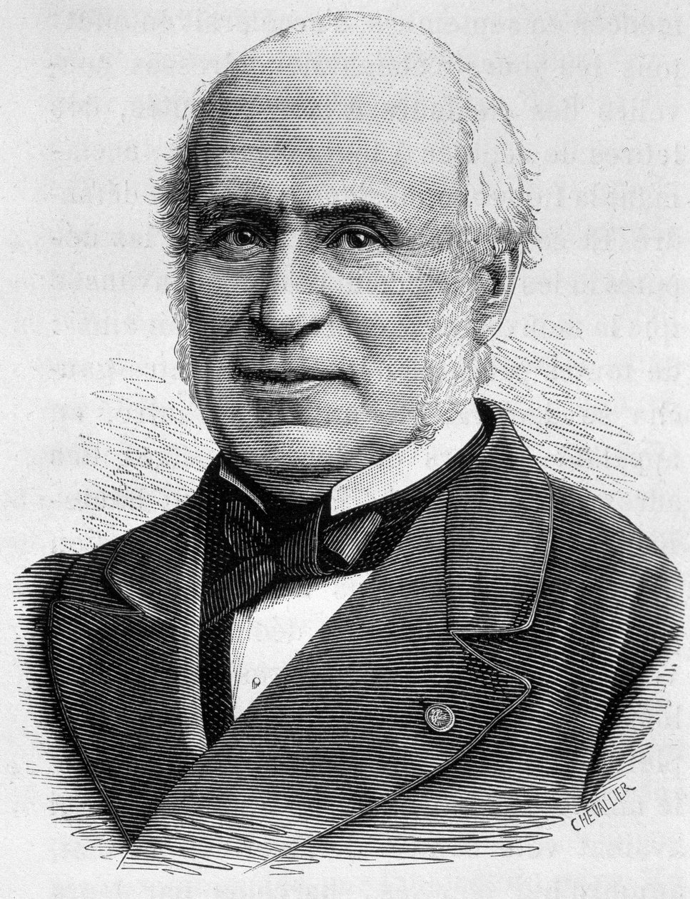 Retrato de Pierre Charles Chesnelong (1820 - 1899). Grabado de finales del siglo XIX en “Histoire de France” de H. Martin de Unknown artist