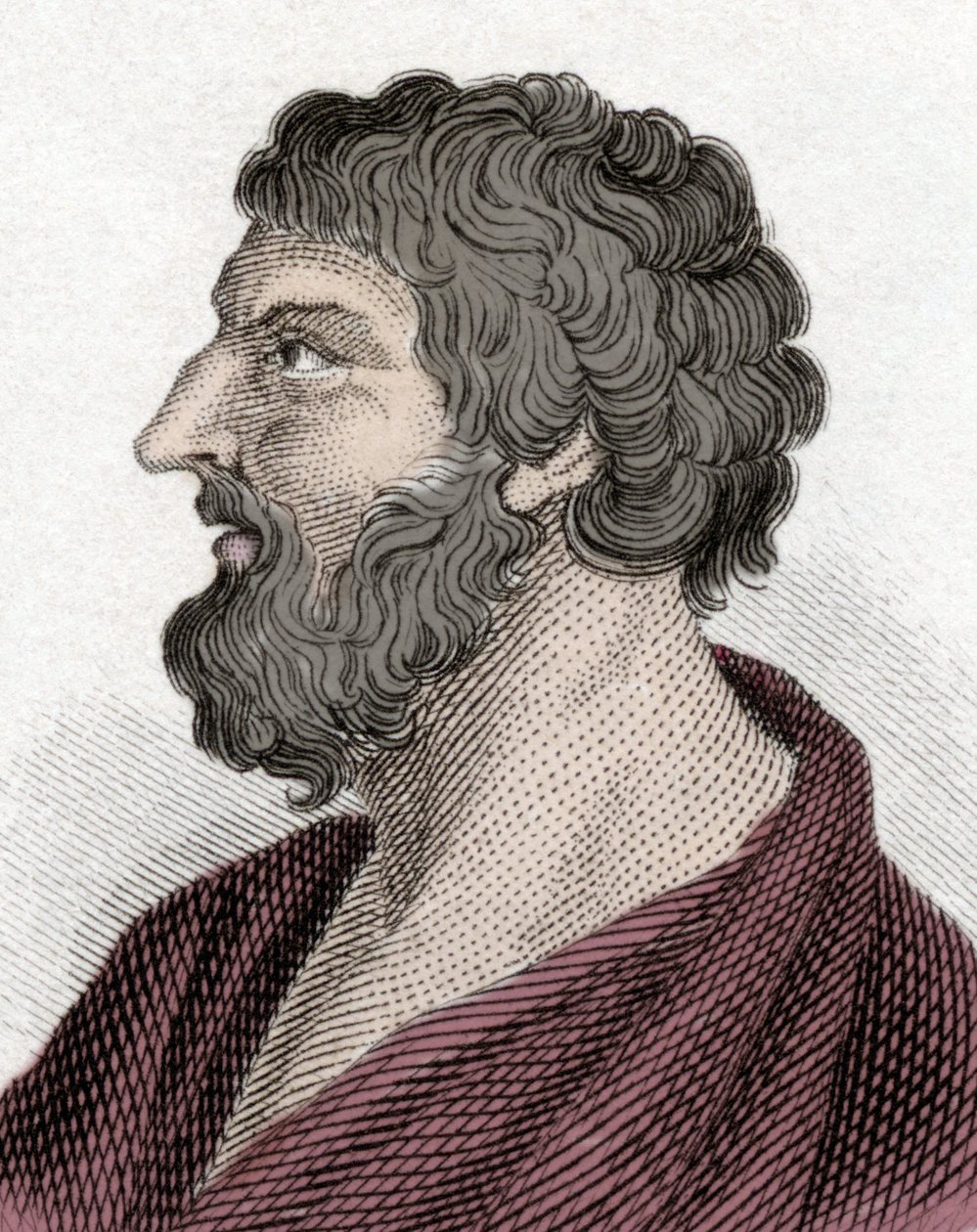 Retrato de Pittacos de Mitilene estadista griego (650-570 a.C.) (Pittacus de Mitilene). Grabado del siglo XIX. de Unknown artist
