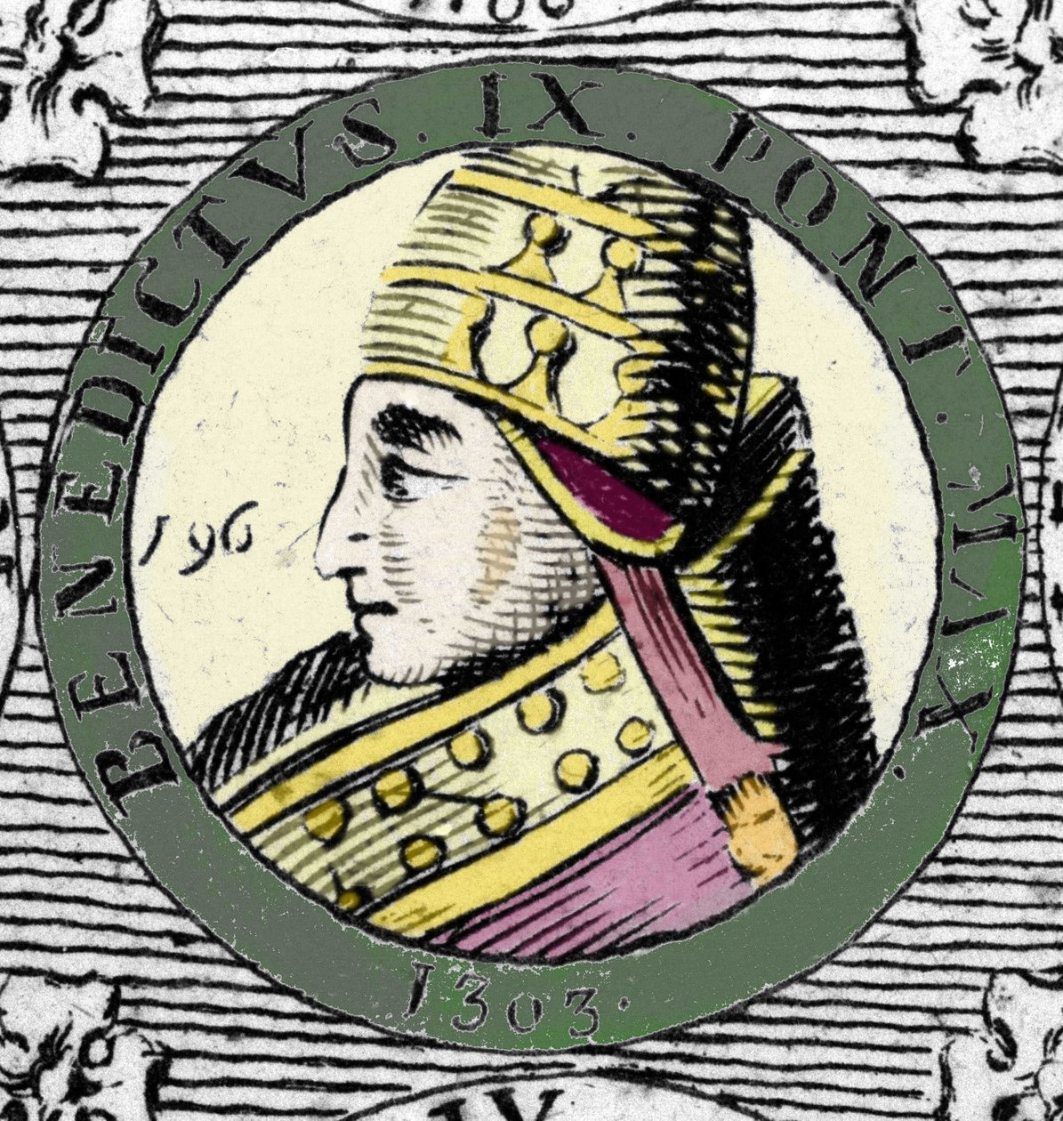 Retrato del Papa Benedicto IX. Grabado del siglo XIX de Unknown artist