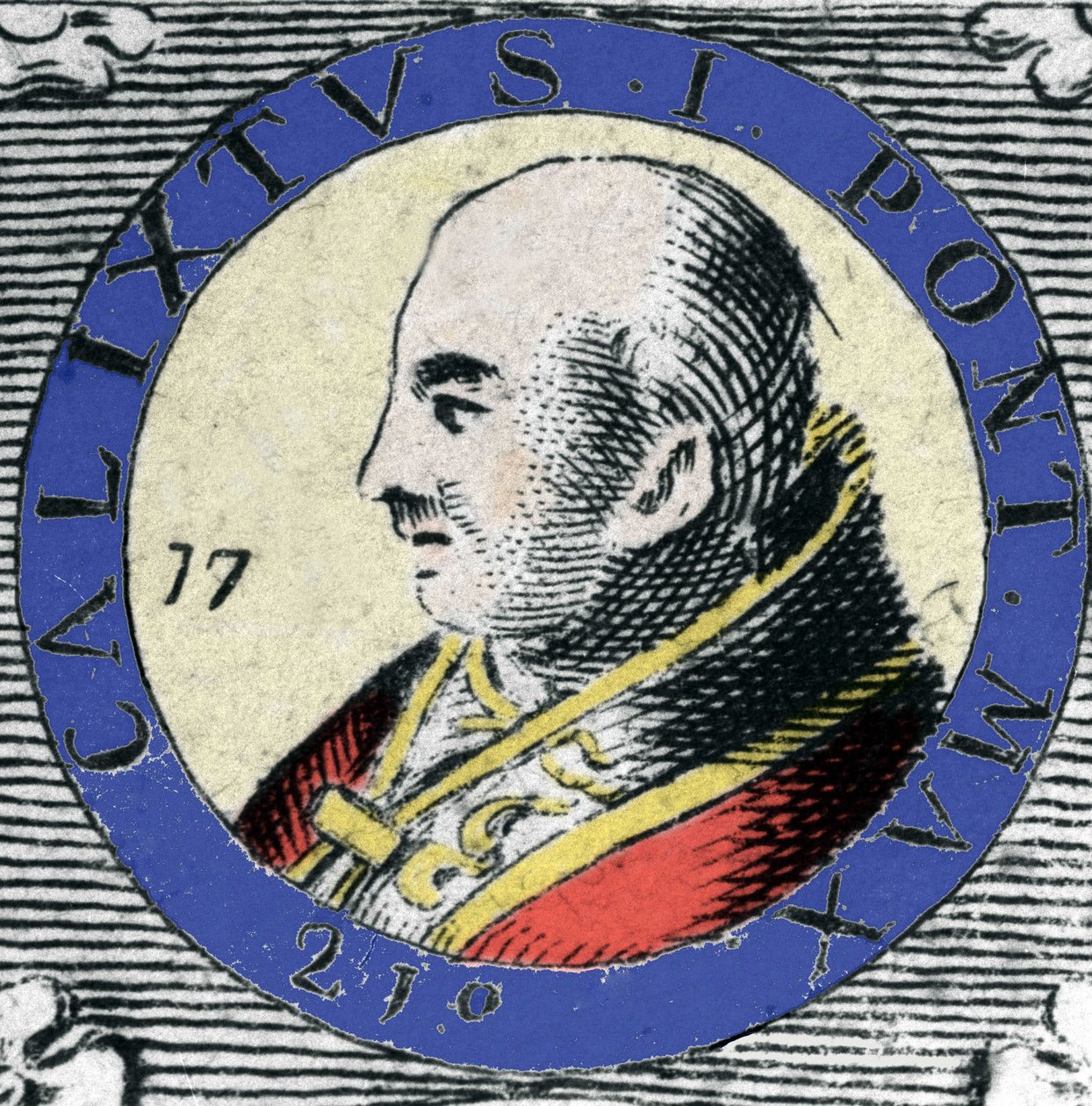 Retrato del Papa Calixto I, papa nacido en 155 (Papa San Calixto) de Unknown artist