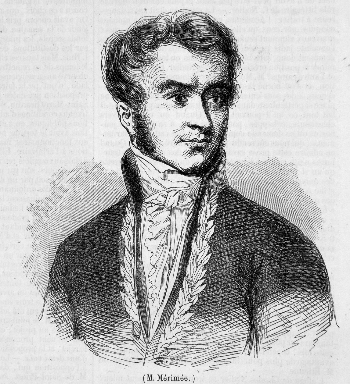 Retrato de Prosper Mérimée. Grabado del siglo XIX de Unknown artist