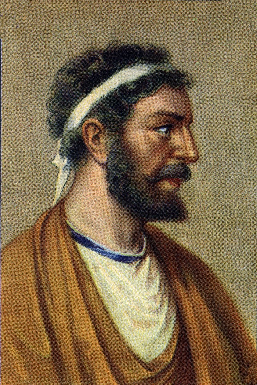 Retrato de Pitágoras, filósofo, matemático y científico griego (560-480 a.C.).Pitágoras (Pitagora) (c560 - 480 a.C.), filósofo y científico griego. Matemático. de Unknown Artist