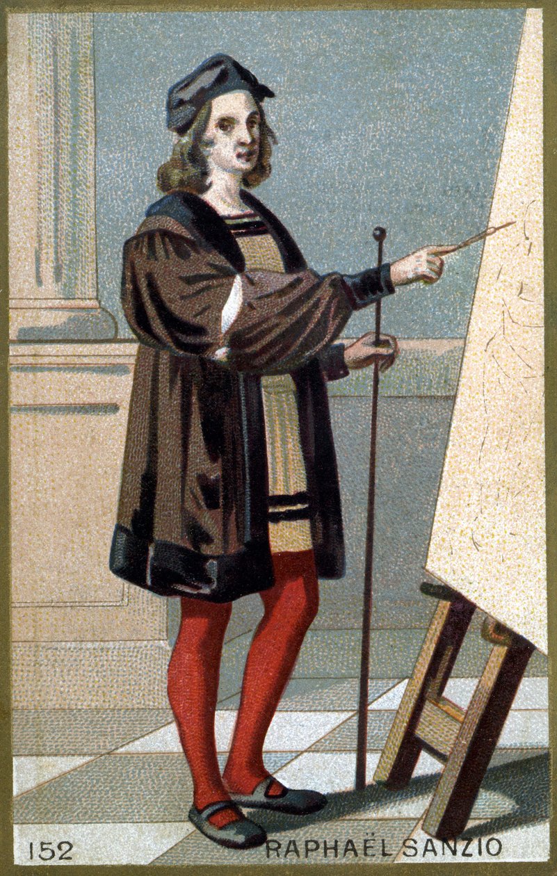 Retrato de Rafael (Raffaello Sanzio 1483 - 1520). Cromolitografía de finales del siglo XIX de Unknown artist