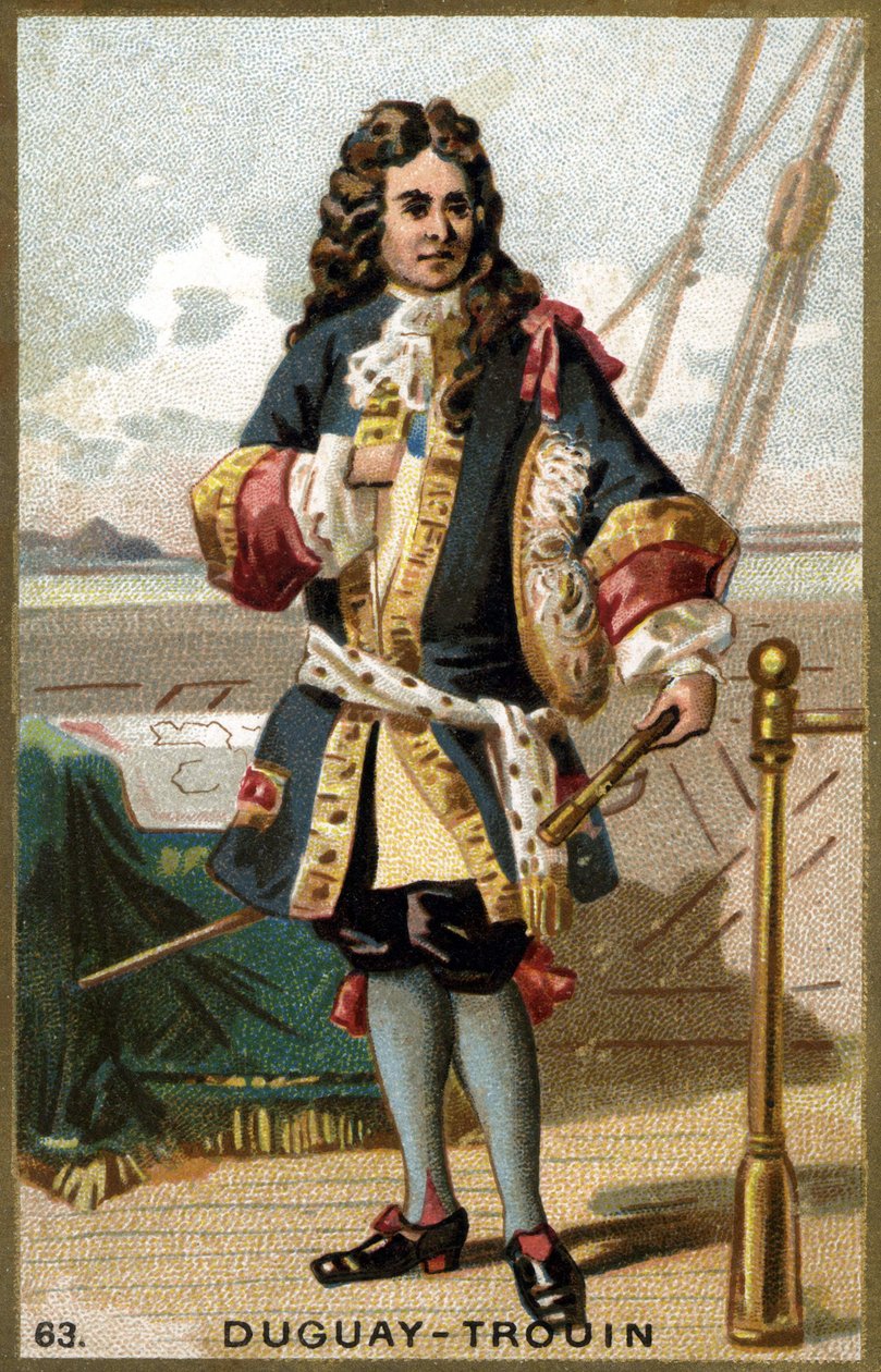 Retrato de René Duguay Trouin (René Trouin du Gué dit) (1673-1736), marinero francés. Cromolitografía del siglo XIX de Unknown artist