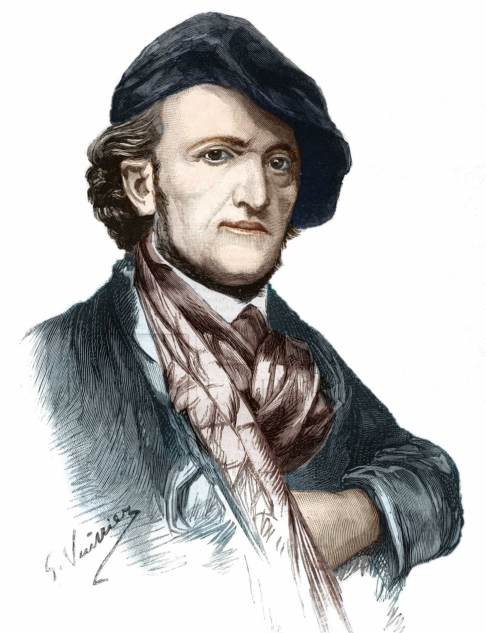 Retrato de Richard Wagner (1813-1883), compositor y dramaturgo alemán de Unknown artist