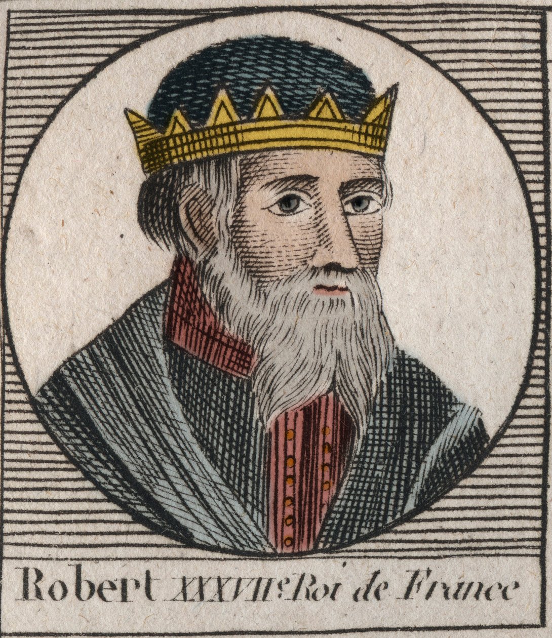 Retrato de Roberto I (ca. 860-923), Rey de Francia Occidental de 922 a 923 - Roberto I, rey de Francia Occidental de 922 a 923 - grabado de 