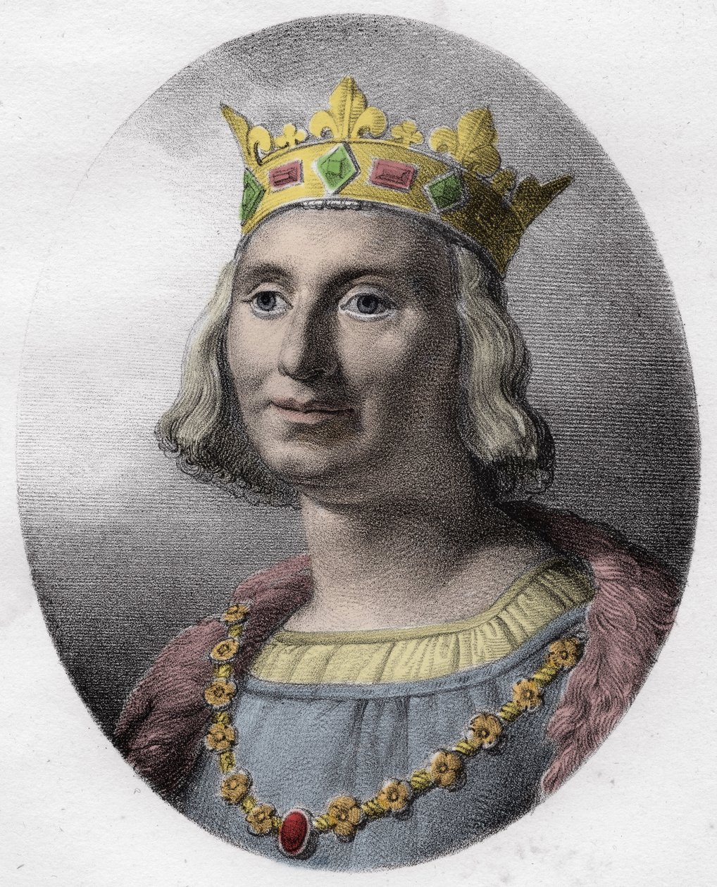 Retrato de San Luis (San Luis, Luis IX (1214-1270) - San Luis IX (1214-70) rey de Francia de Unknown artist