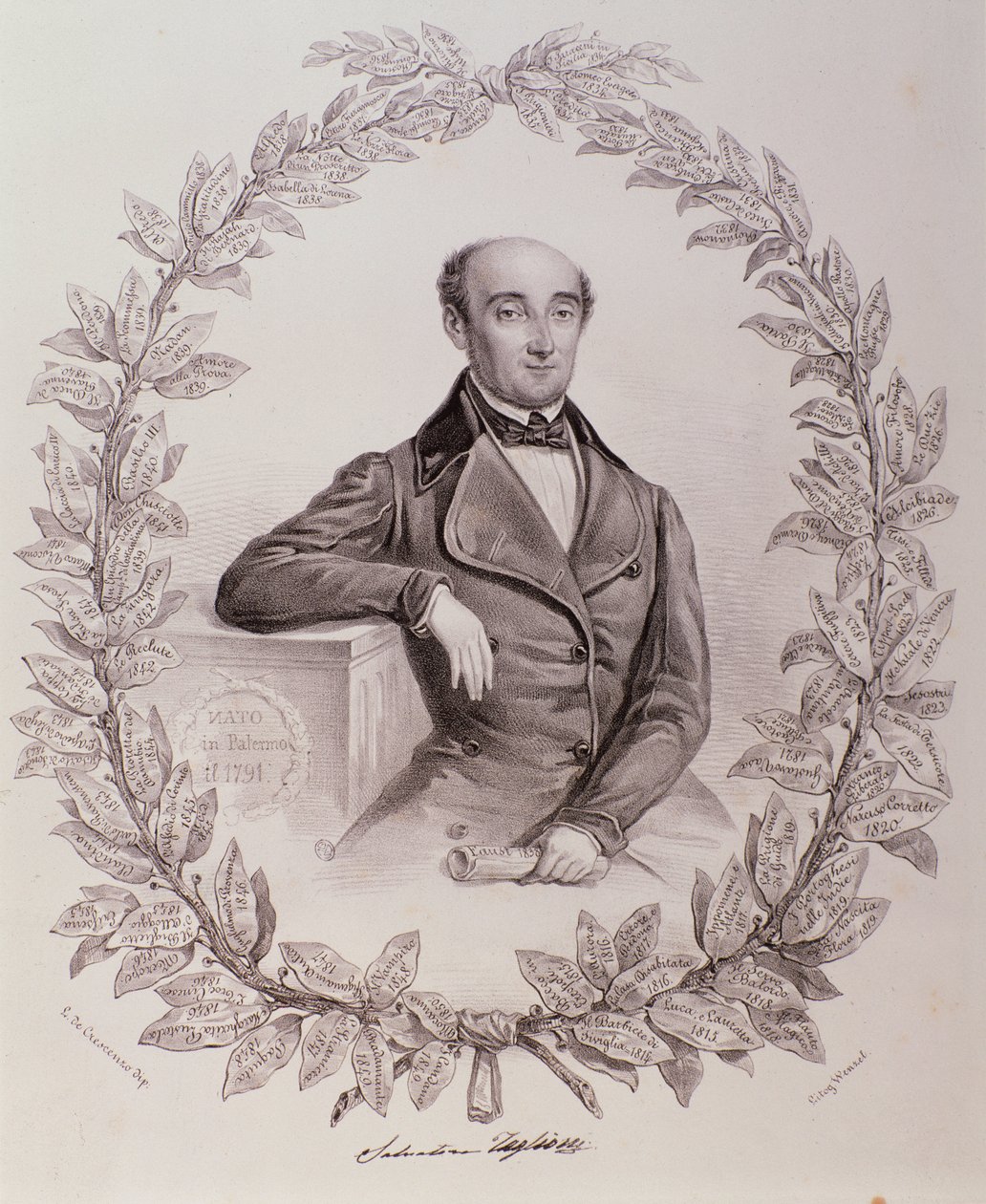 Retrato de Salvatore Taglioni (grabado) de Unknown artist
