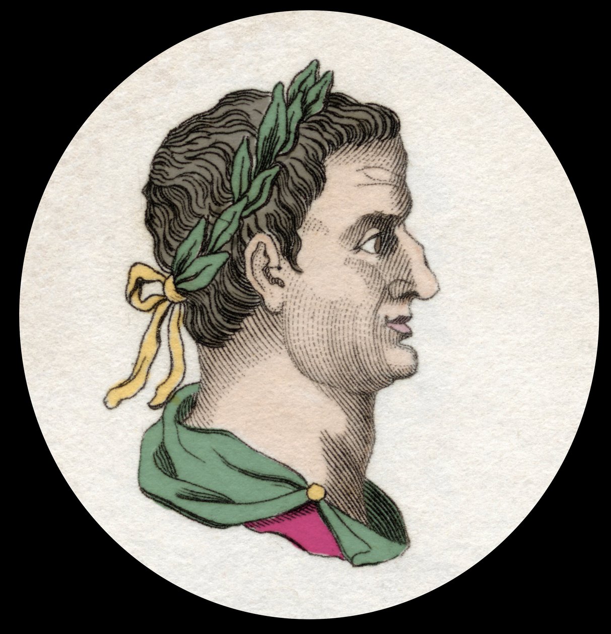 Retrato de Servio Sulpicio Galba (3 a.C.-69 d.C.), emperador romano. Grabado del siglo XIX de Unknown artist