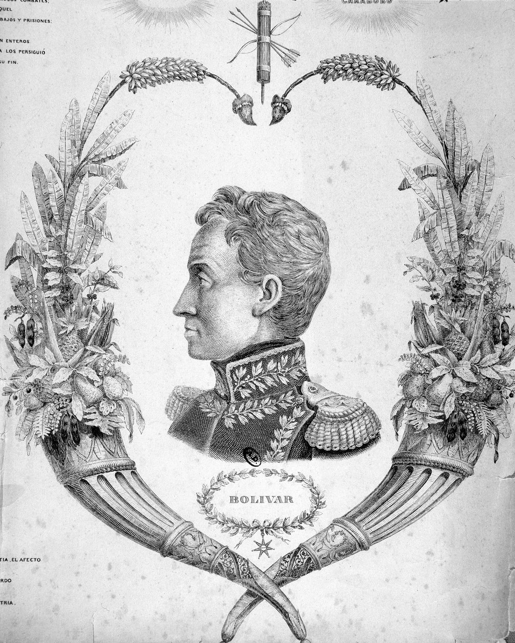 Retrato de Simón Bolívar (1783-1830), general y estadista sudamericano. de Unknown artist