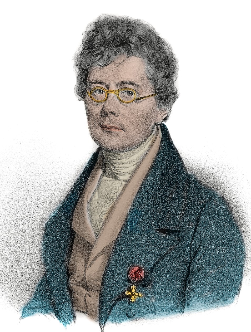 Retrato de Simon Sechter (1788-1867), compositor, teórico, profesor de música y director de orquesta - Retrato de Simon Sechter teórico de la música, profesor, organista, director de orquesta y compositor austriaco. Grabado del siglo XIX de Unknown artist