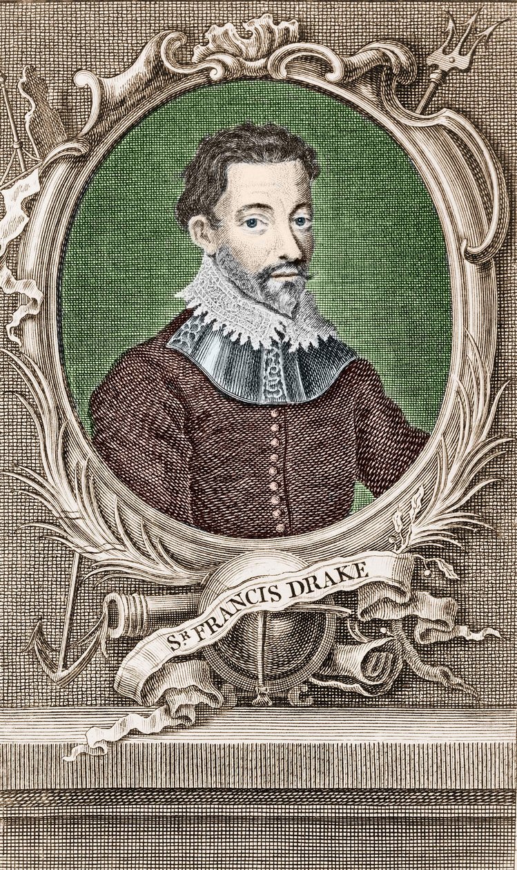 Retrato de Sir Francis Drake (1540-1596), navegante inglés de Unknown artist