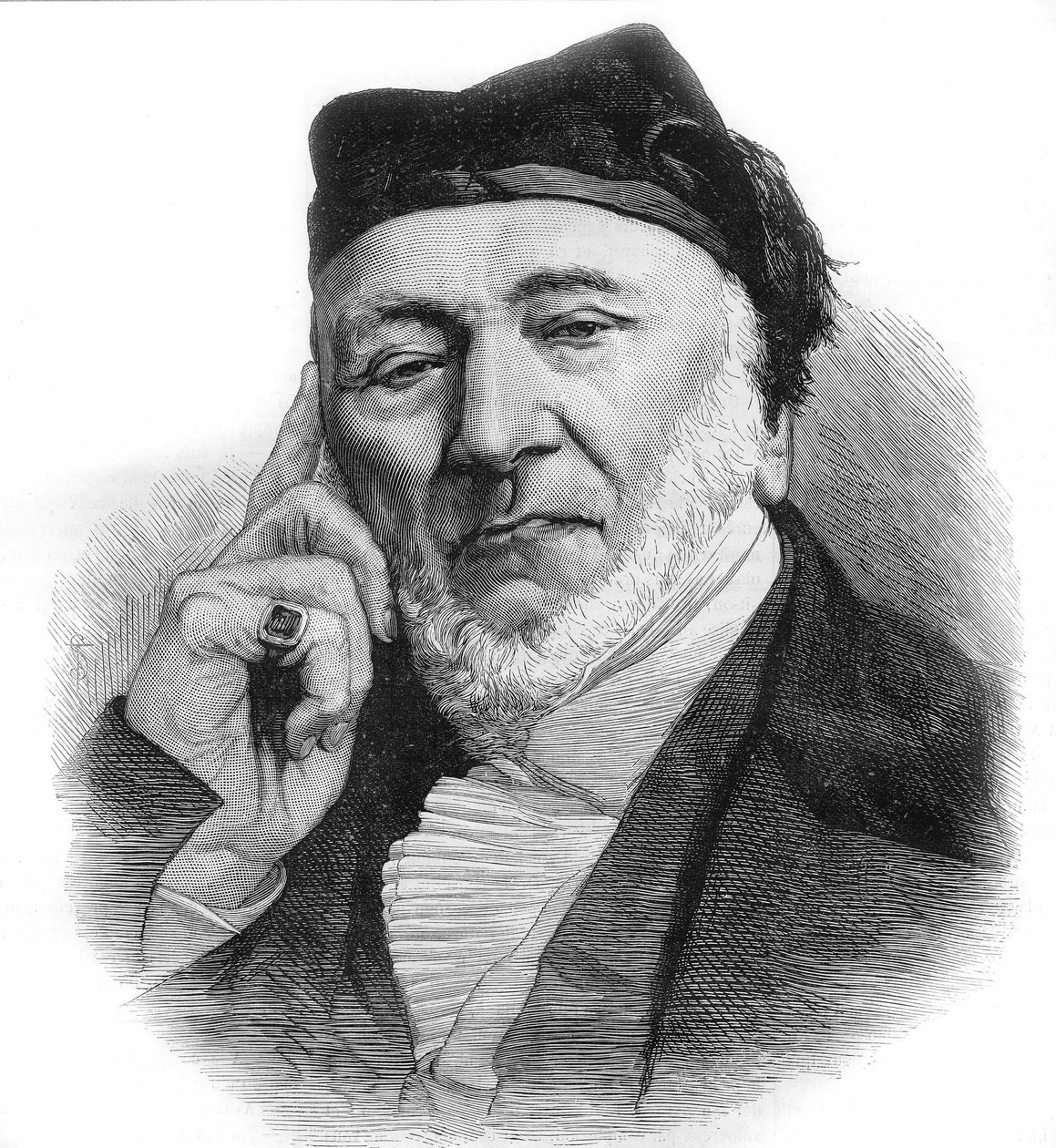 Retrato de Sir Moses Montefiore (1784-1885) banquero y filántropo inglés, de origen italiano. Grabado de 1885. de Unknown artist