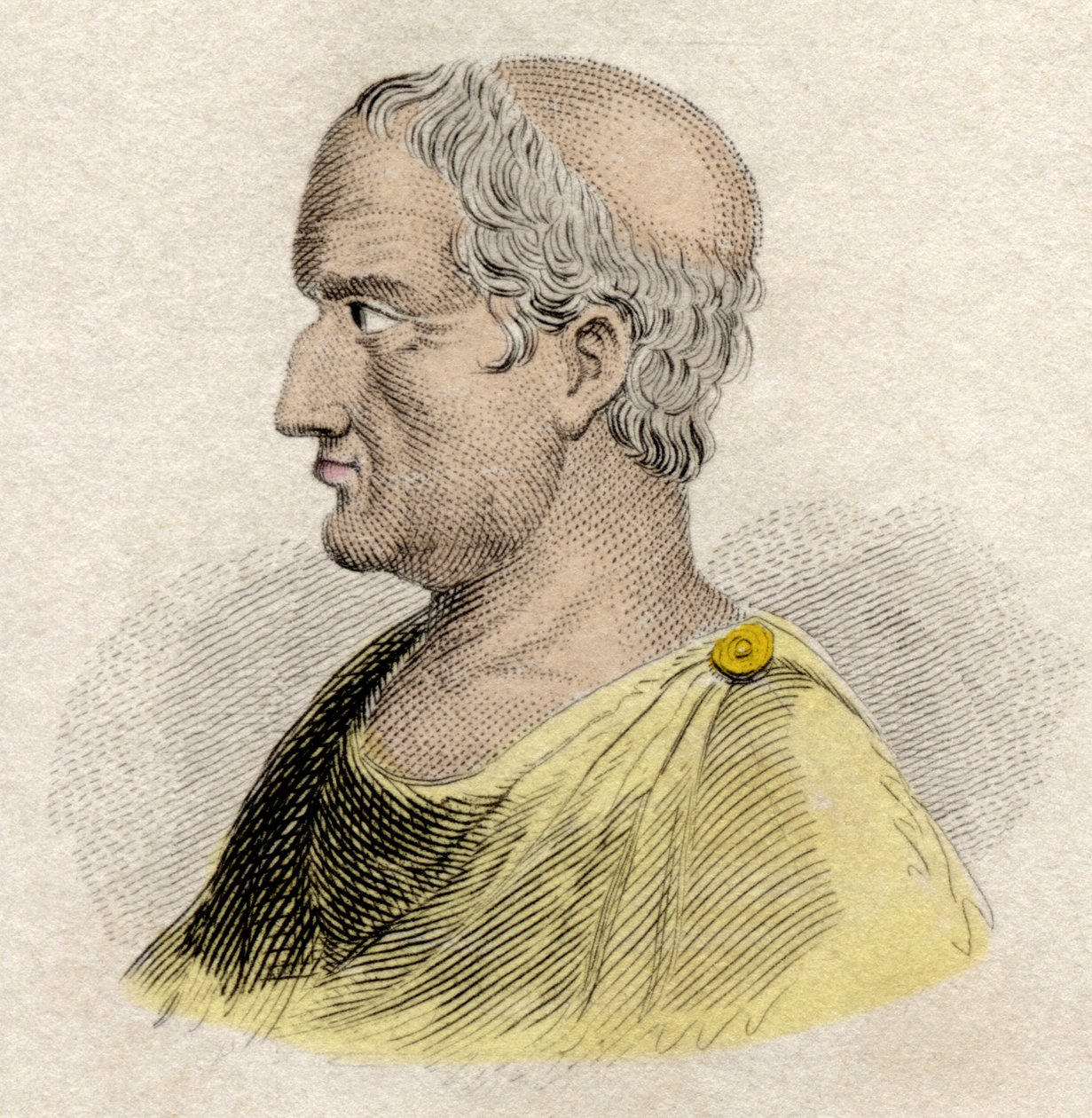 Retrato de Solón, legislador y poeta de Atenas (ca. 640-ca. 588 a.C.). Grabado del siglo XIX. de Unknown artist