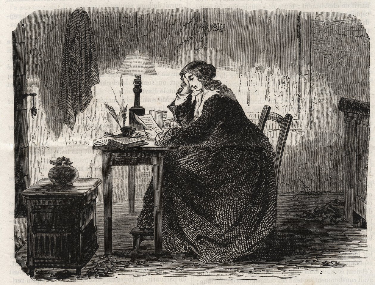 Retrato de Sophie Germain (1776-1831) matemática francesa - grabado de 1860 de Unknown artist