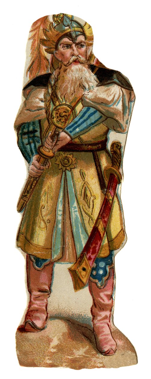 Retrato de Tamerlán (1336-1405) (o Timur Lang, "Timur el cojo"). Cromolitografía, finales del siglo XIX de Unknown artist