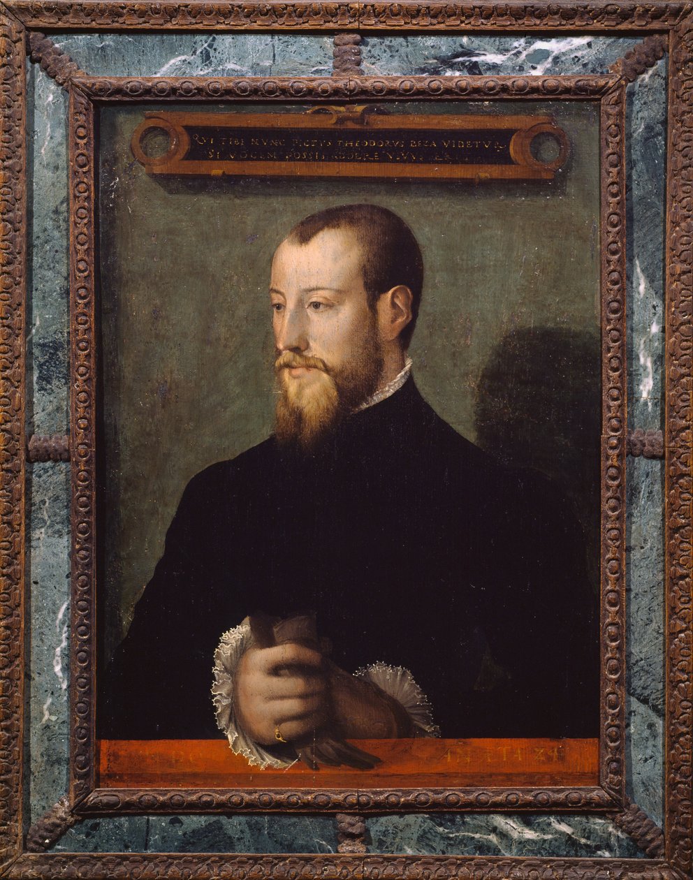 Retrato de Theodore Beza o Theodore de Beze (1519-1605) a los 24 años, teólogo francés, cuadro de pintor anónimo de Unknown artist
