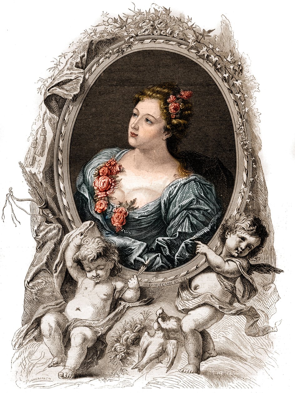 Retrato de Teófano o Teofanía (Theophanu o Theophania) Emperatriz Bizantina del siglo X. Grabado del siglo XIX de Unknown artist