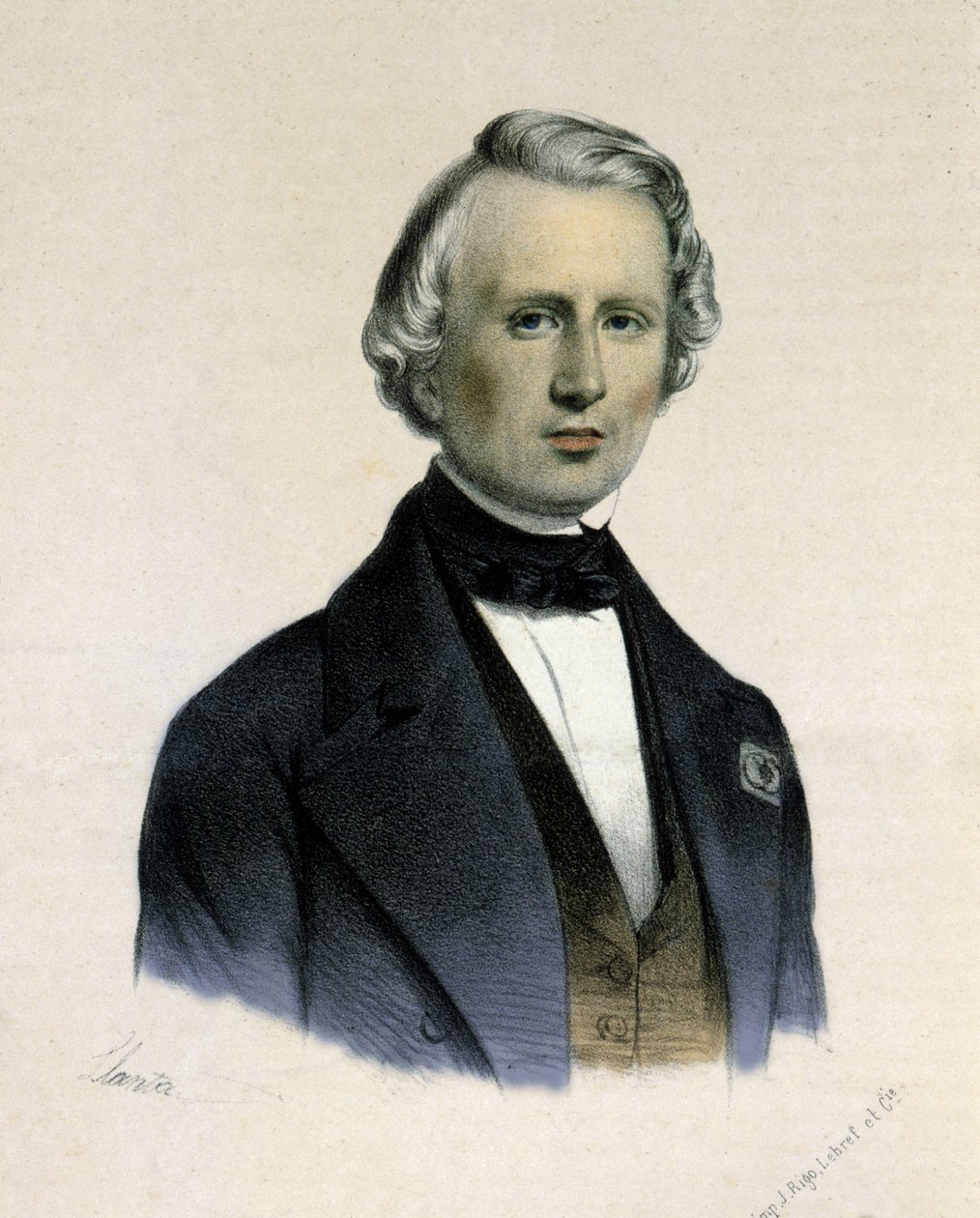 Retrato de Urbain Jean Joseph Le Verrier, matemático y astrónomo francés (1811-1877). Es el primer observador del planeta Neptuno de Unknown artist
