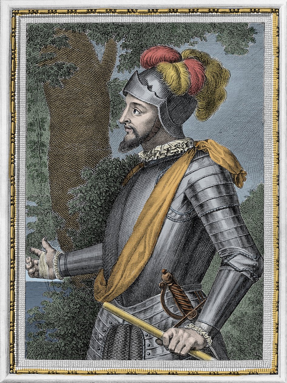 Retrato de Vasco Núñez de Balboa, conquistador español (1475-1517) - Grabado siglo XIX de Unknown artist