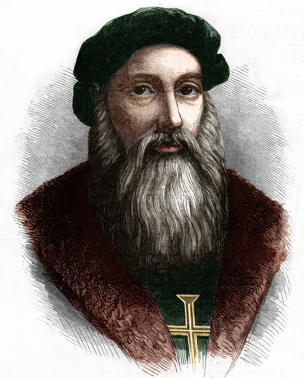 Retrato de Vasco de Gama (1469-1524) navegante portugués. de Unknown artist