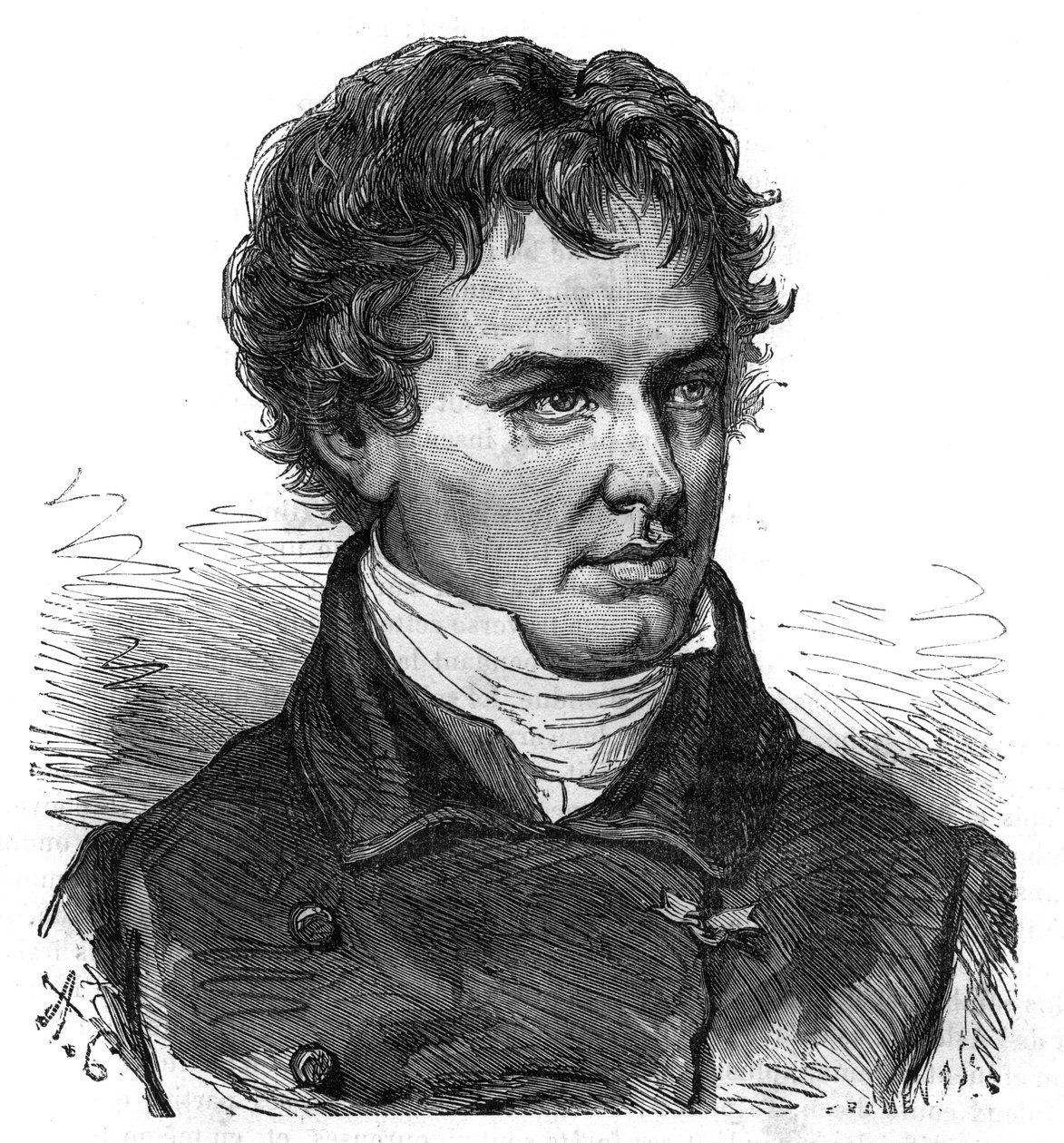 Retrato de Victor Jacquemont (1801 - 1832), botánico y viajero francés - Grabado en “The picturesque history of great voyages in the nineteenth century”. 1877 de Unknown artist