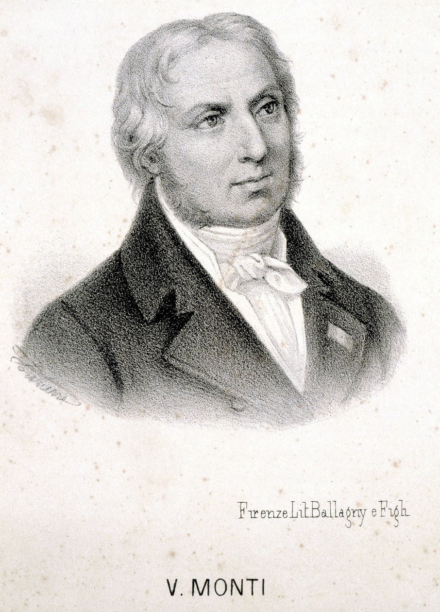 Retrato de Vincenzo Monti (1754 - 1828), poeta italiano, grabado siglo XIX de Unknown artist