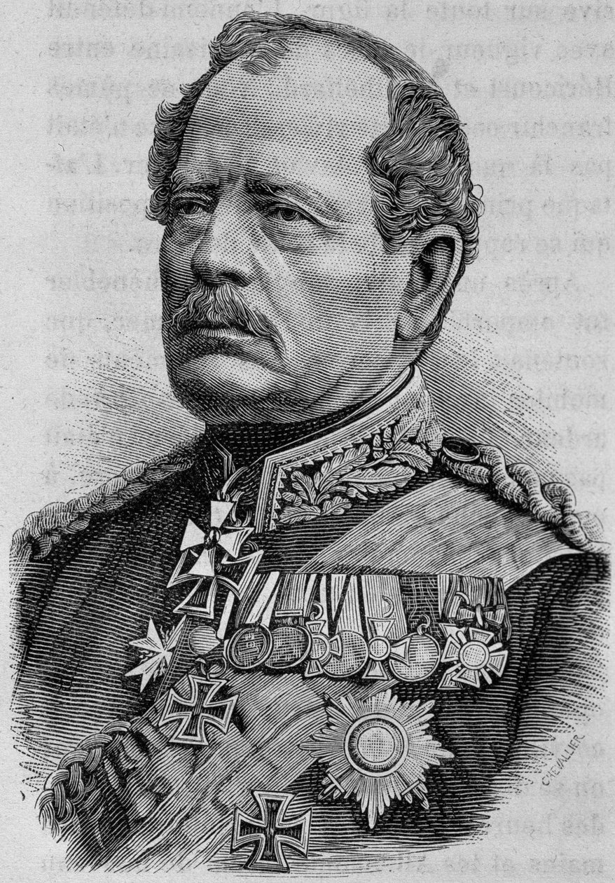 Retrato de Werder. Grabado del siglo XIX de Unknown artist