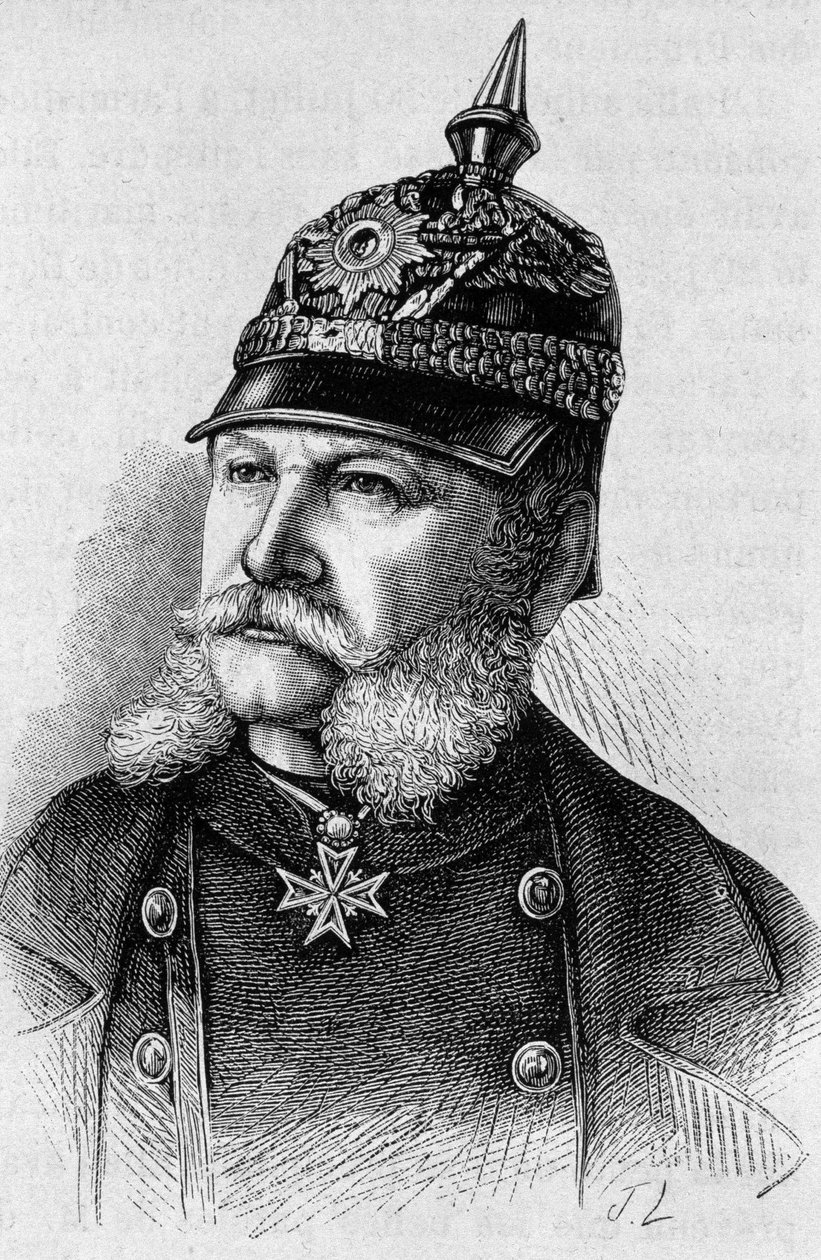 Retrato de Guillermo I (1797 - 1888). Grabado de finales del siglo XIX en “Historia de Francia” de H. Martin. de Unknown artist