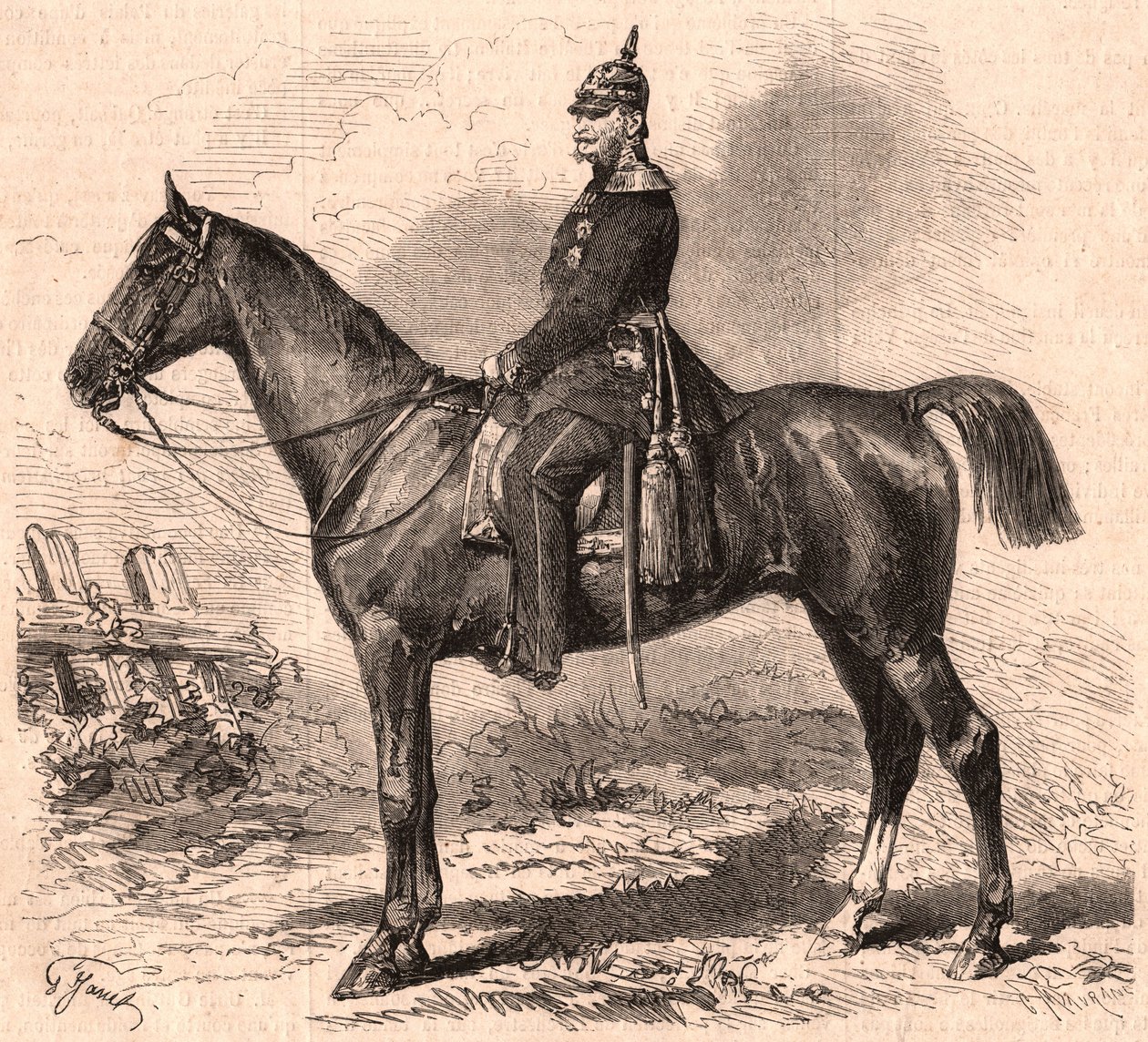 Retrato de Guillermo I en uniforme a caballo de Unknown