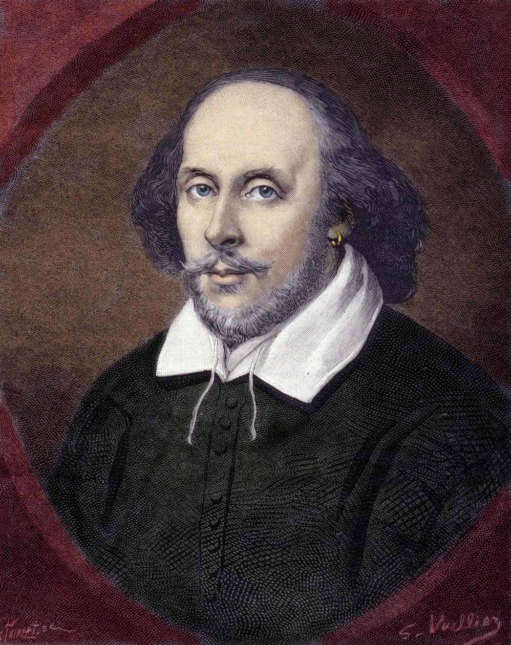 Retrato de William Shakespeare (1564-1616), dramaturgo inglés de Unknown artist