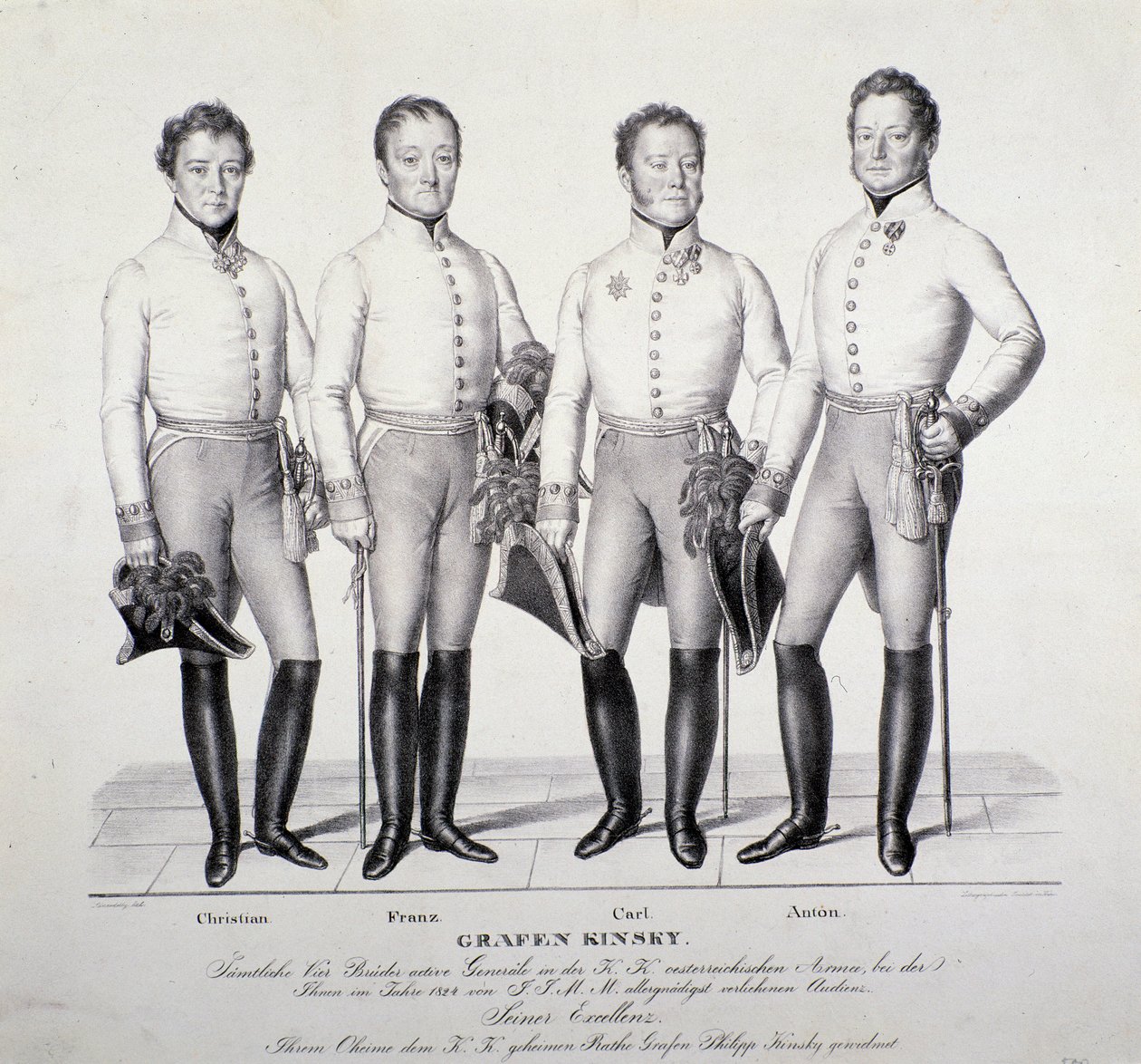 Retrato de los príncipes de la familia Kinsky de Bohemia: Christian, Franz, Carl y Anton de Unknown artist