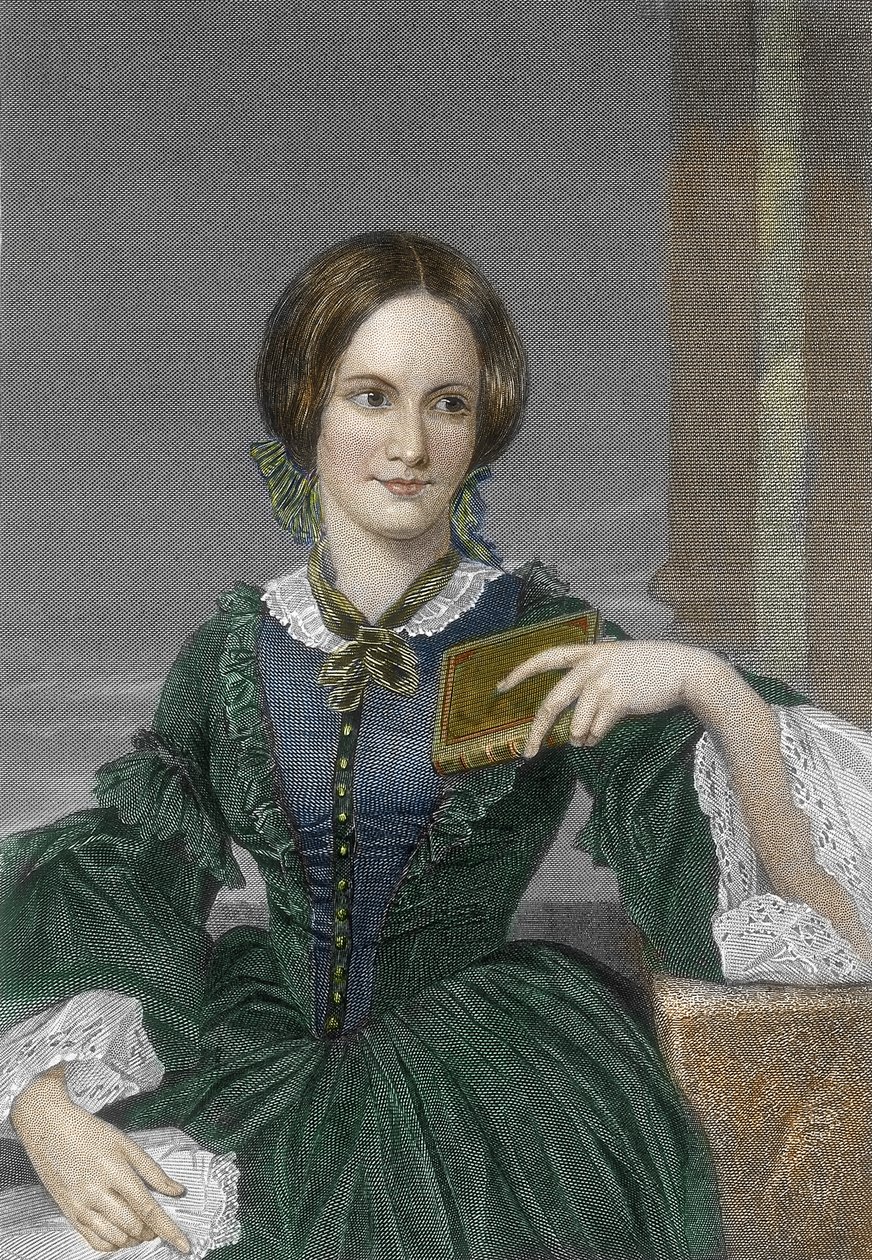 Retrato de la novelista inglesa Charlotte Bronte (1816-1855) (Portrait of english writer Charlotte Bronte) Grabado Siglo XIX Colección particular de Unknown artist