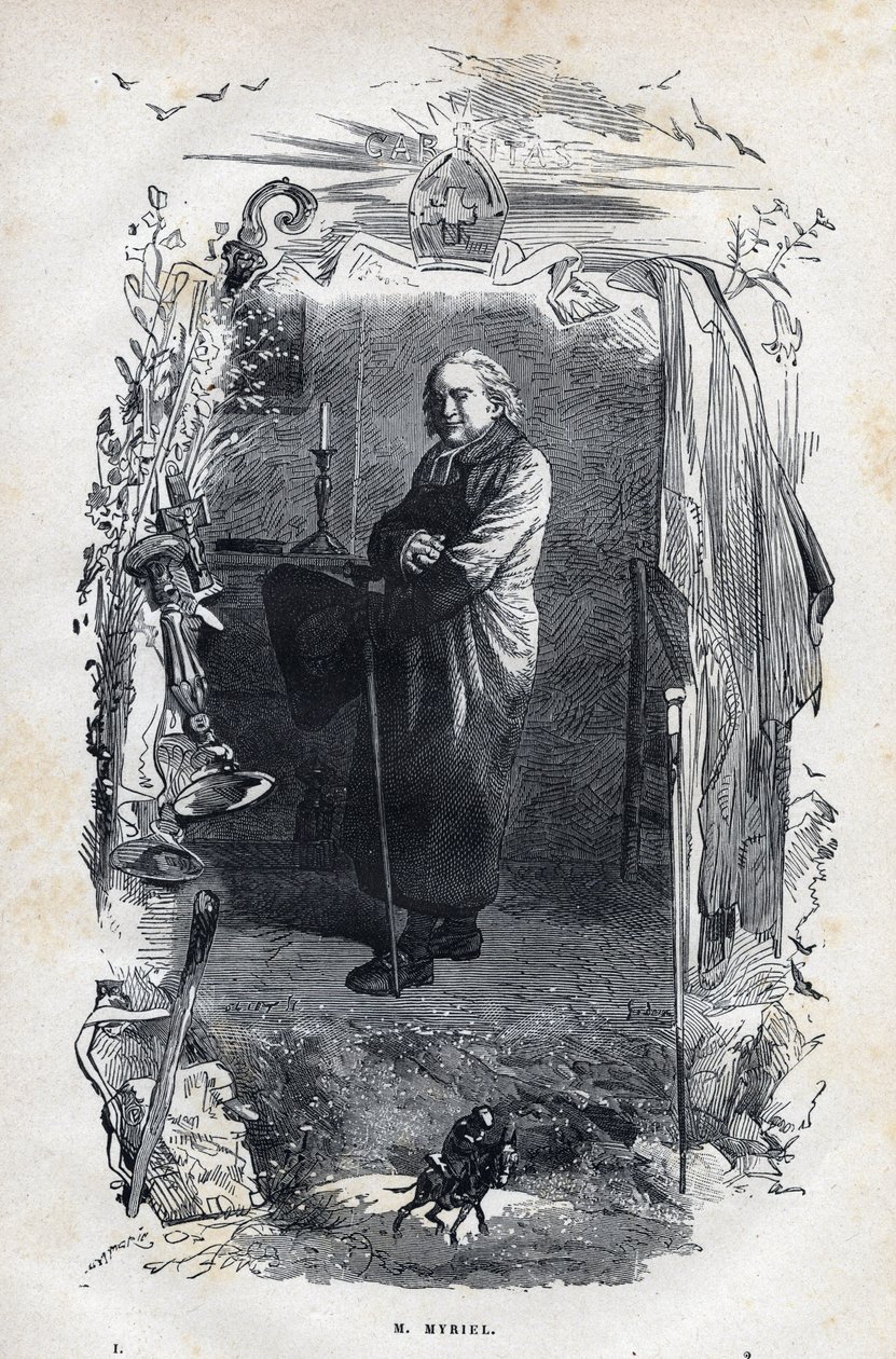 Retrato del Obispo Myriel - Ilustración de Gustave Brion (1824-1877) para "Los Miserables - Primera Parte: Fantine" de Victor Hugo (1802-1885) 1862 de Unknown artist