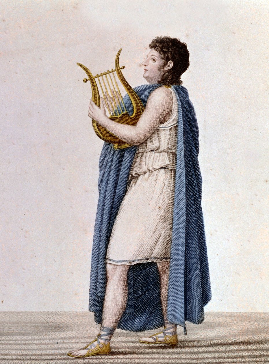 Retrato del tenor francés Adolphe Nourrit (1802 - 1839) en el papel de Orfeo en la obra homónima de Christoph Gluck. de Unknown artist