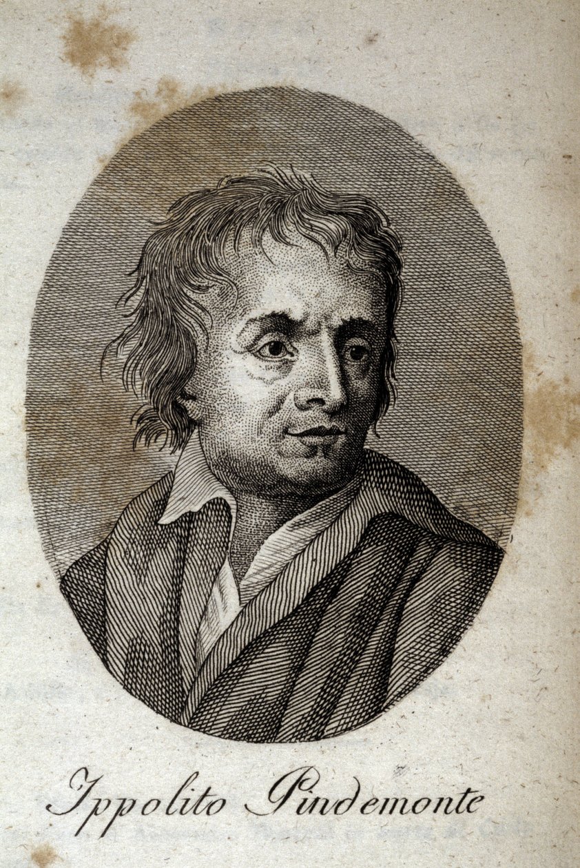 Retrato del poeta italiano Ippolito Pindemonte (1753-1828), amigo del poeta y dramaturgo italiano Ugo Foscolo (1778-1827). Grabado del siglo XIX. de Unknown artist